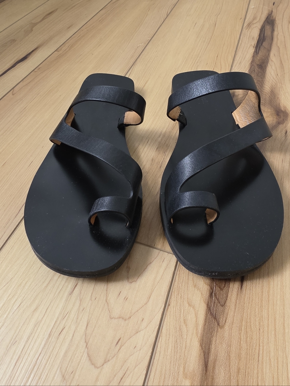 Madewell Gabi Asymmetric-Strap Sandal in Black Size 6.5
